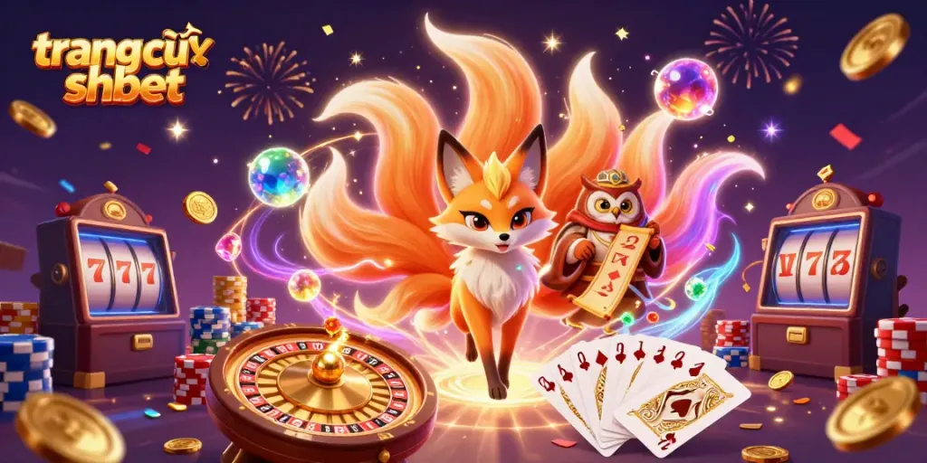 Experience the vibrant world of trang chủ shbet with a magical nine-tailed fox and dynamic casino elements.