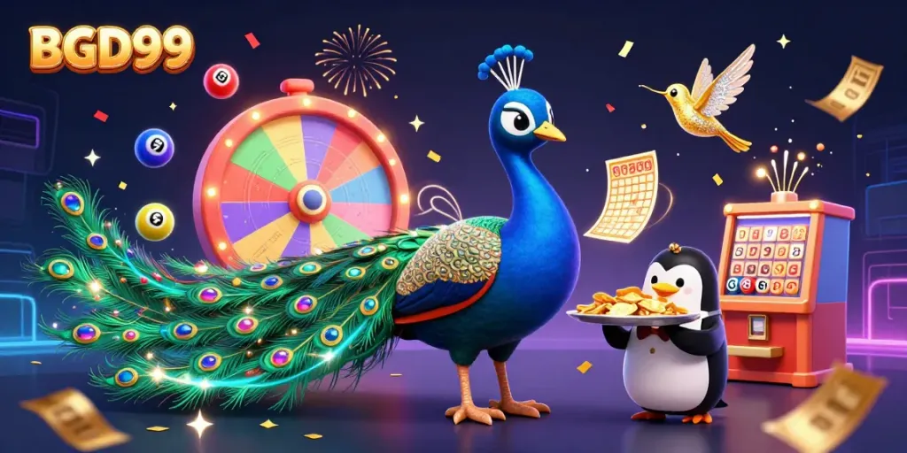Experience the excitement of BGD99 with a vibrant casino scene featuring colorful elements and engaging characters.