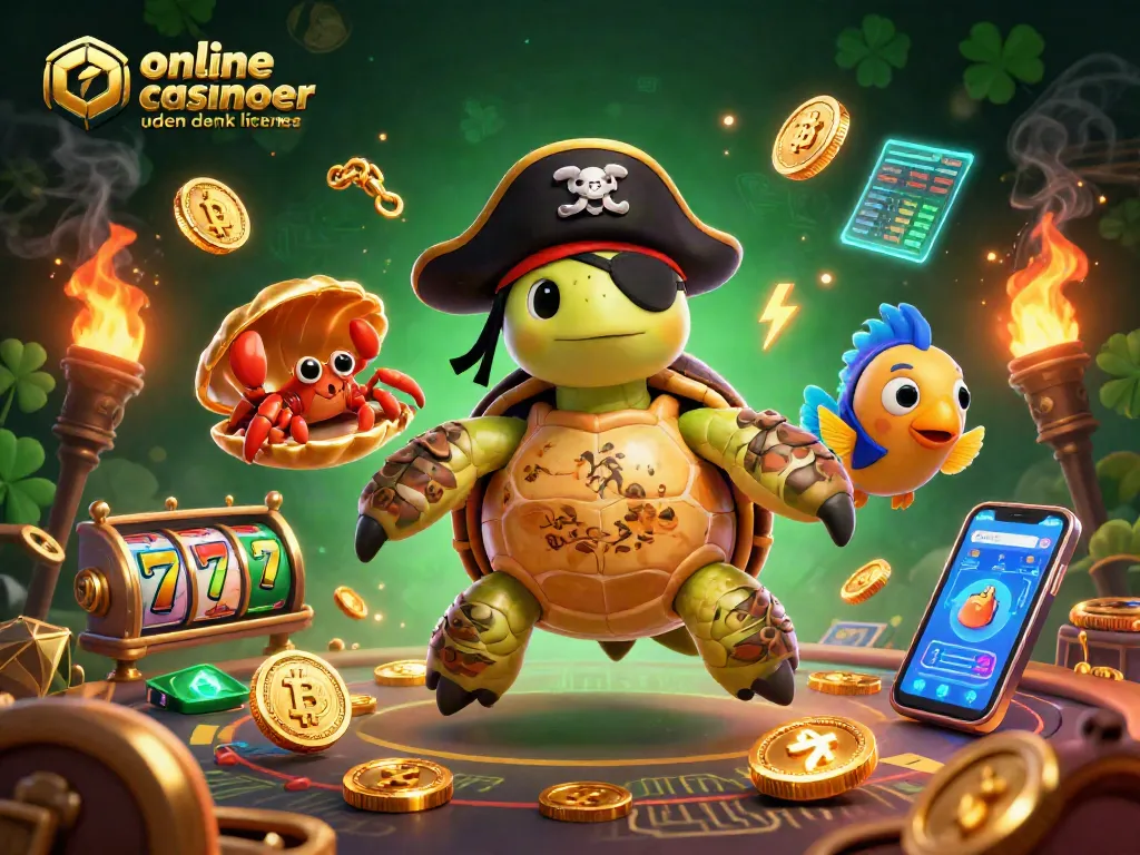 Engage with top online casinoer uden dansk licens in a vibrant 3D illustration featuring treasure hunting themes.